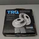 TRQ Rear Performance Brake Rotors Set Premium G-Coated Cross Drilled & Slotted Compatible with 2002-2003 Lexus ES300 2004-2006 ES330 2005-2007 Toyota Avalon 2002-2006 Camry 2004-2008 Solara