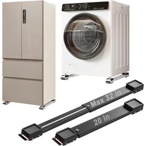 Appliance Rollers Heavy Duty,Max 32in,Second Generation Extendable Appliance Rollers Mobile Washing Machine Base Easily Move Washing Machines, Dryers, Refrigerators, Furniture Black anti fall
