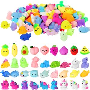 Sosation 200 Pcs Kawaii Toys Dinosaur Unicorn Sea Animals Fruit Stress Toy Birthday Party Favors Stuffers Goodie Bags Stress Toys for Party Favors Supplies