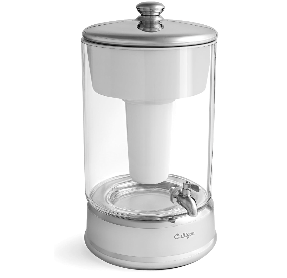 Culligan with ZeroWater Technology 40-Cup Glass Water Filter Dispenser – Includes 5-Stage Advanced Water Filter, Certified to Reduce Lead, Total PFAS (Forever Chemicals), Fluoride, and Chlorine