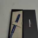 Sheaffer 100 Refillable Satin Blue Fountain Pen with PVD Blue Clip, Finial, and Sheaffer Signature Center band. Comes in Premium gift Box