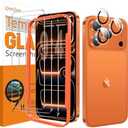 QsmQam 3 Pack Screen Protector for iPhone 17 Pro Max 6.9 Inch + 1 Pack Individual Camera Lens Protector, Ultra HD Tempered Glass, Military Grade Shatterproof, Case Friendly [with Installation Frame]