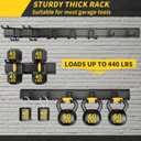 UUP 48" Garage Tool Organizer Wall Mount, 440lbs Garden Garage Storage Garage Organization with Adjustable Heavy Duty Hanging Hooks, Yard Rack Hanger System Shovel Rake Broom Ladder Holder, Men Gift