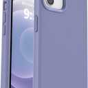 Vooii Compatible with iPhone 12 Case/iPhone 12 Pro Case, Liquid Silicone Upgrade [Soft Anti-Scratch Microfiber Lining] [Shockproof Drop Protection] Phone Case 6.1 inch - Lavender Grey