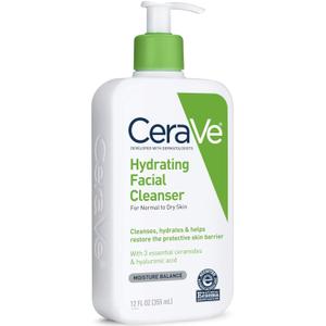 CeraVe Foaming Facial and Hydrating Cleanser, 12 Fl Oz (Pack of 1)