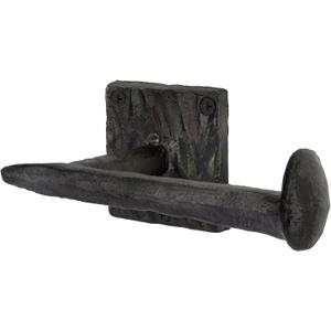 Rustic State Motris Wall Mount Railroad Spike Cast Iron Bathroom Toilet Paper Holder, Rustproof Tissue Roll Hanger - 6.5 Inch - Black