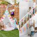 Pennant Banner Flags Pastel - GREATRIL Colorful Triangle Banners for Birthday Easter Classroom School Carnival Garland Outdoor Burlap Bunting Party Decorations 4 Strings