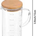 Glass Pitcher with Lid, 6"*3.14" Glass Water Pitcher, 17OZ/500ML Glass Pitchers with Handle and Lid for Tea, Milk, Coffee, Kitchen or Restaurant (1 PCS