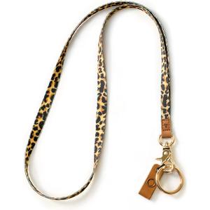 MNGARISTA Neck Floral Key Lanyard for Women, Durable ID Lanyards with Keyring and Clasp for ID Badges, School ID or Wallets, Leopard