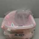 Collapsible Baby Bathtub - Large Baby Bath Tub with Thermometer & Cushion | Travel Portable Newborn Infant Bathtub | Foldable Toddler Bathtub for Baby 0 to 36 Months (Pink)