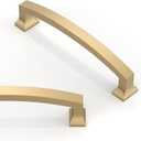 AR004 10 Pack Champagne Bronze Cabinet Pulls 5 Inch(128mm) Kitchen Cabinet Handles Solid Zinc Alloy Cabinet Hardware Drawer Pulls (5" Hole Center)