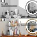 2-Tier Acrylic Perfume Organizer, Display Stand for Dresser & Counter, Vanity Trays Makeup Storage Holder, Bathroom & Kitchen Organizer (12x8)