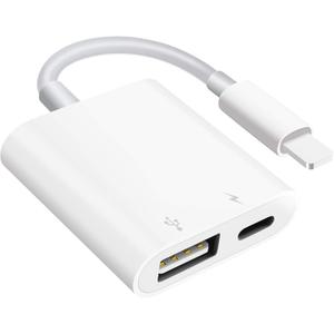 SUNTRSI USB Camera Adapter with Charging Port,Portable USB Female OTG Adapter Suitable for iPhone iPad, Plug and Play Adapter for iPad Support Card Reader
