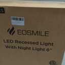 EOSMILE 6 Inch Pack Black Recessed Lighting with Night Light 16 Pack