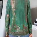 Womens Casual Long Sleeve Sweatshirt Soft Lightweight Cozy Knit Pullover Top 2025 (Green, L)