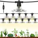 Espird Outdoor LED Grow Lights for Greenhouse 12-Light Waterproof String Grow Light, Full Spectrum LED Plant Grow Light Lamp, Waterproof Greenhouse Grow Lights for Seedling, Veg, Flower
