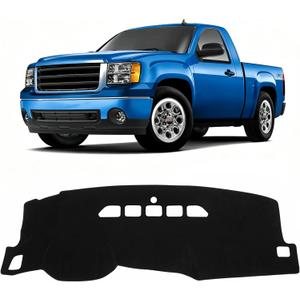 KUST Upgraded Dash Cover for 2007-13 Chevy Silverado & GMC Sierra 1500 2500HD 3500HD & Avalanche, 2007-14 GMC Yukon/Yukon XL/Chevrolet Tahoe/Suburban (Only Fit 2 Glove Box Dash) Black