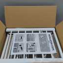 White Metal Dog Gate for Small Dogs - 13.3" Short Freestanding Puppy Gate with Retractable Sliding Rail, No Installation, Indoor/ Outdoor Use, Foldable & Portable Pet Barrier