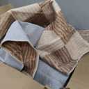 LIVEBOX Machine Washable Area Rug 6x9 Checkered, Non Slip Soft Large Bedroom Living Room Rug Farmhouse Neutral Classic Geometric Boys Rug, Indoor Carpet for Den Dorm Playroom(Brown,6'x9')