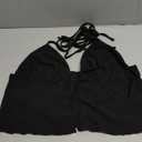 Women Y2k Front Tie Crop Tops Halter Neck Flowy Plisse Summer Going Out Top Sexy Split Sleeveless Cami Shirt, S