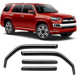 in-Channel Rain Guards Compatible with Toyota 4Runner 2010-2024, Extra Durable Side Window Deflectors, Wind Deflectors, 2024 4Runner Sun Rain Guard Black 4 PCS