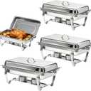 Chafing Dishes for Buffet with Full-Size Pans, 9QT Chafing Dish Sets, 304 Stainless Steel Buffet Servers and Warmers,Food Warmers for Parties & Dinners, Warming Trays for Buffets Party