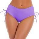 Bonneuitbebe Women's Bikini Bottoms Full Coverage Swim Bottoms Mid Waisted Swimsuit Bathing Suit Bottom Size M