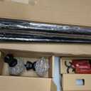 TONIAL Curtain Rods 32 to 58 Inch(2.6 to 4.8 ft), Telescoping Splicing 3/4 Single Rods for Windows 20 to 53 Inch(1.7 to 4.4 ft Decorative Drapery Rod with Translucent Diamond Finial, Black