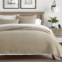 HORIMOTE HOME 100% Cotton Quilt Set King Size, Dark Beige Pre-Washed Bedspreads Coverlet Set with Cobblestone Pattern, Cozy Lightweight Stitching Decorative Bedding Cover for All Seasons