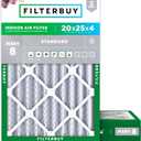 Filterbuy 20x25x4 Air Filter MERV 8 Essential Dust & Allergy Defense (2-Pack), Electrostatic Pleated HVAC AC Furnace Filters Replacement, Made in USA (Actual Size: 19.50 x 24.50 x 3.63)