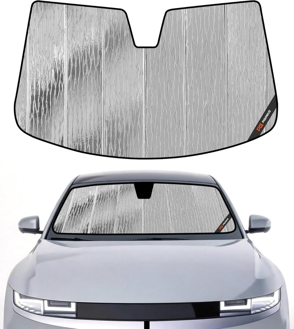 Pigenius Windshield Sun Shade for Hyundai Ioniq 5 2022-2026 & Ioniq 5 N 2025-2026, Reversible Silver/Black