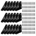 Corner Brace Brackets,18Pcs 66mm x 66mm Corner Braces for Wood, Metal Corner Brackets, Triangle Shelf Bracket, Black Angle Bracket, Corner Desk Connector for Bed, Table, Cabinet