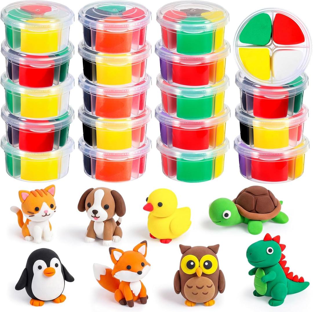 Capoda Air Dry Clay 18 pcs DIY Clay Craft Kit Modeling Clays Valentines Day Party Favors for Kids Stocking Stuffers Home School Holiday Classroom Party Activities Supplies