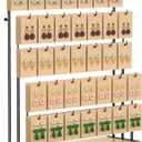 ORLESS Jewelry Display for Vendors, Earring Display Stand for Selling, Necklace Display Holder for Selling, Earring Cards Organizer for Bracelets, Rings, Jewelry Towers, Original Wood (35 Hooks) (Carbonized Black)