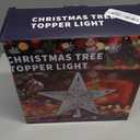 Christmas Tree Topper Star: Lighted with 6 Projected Patterns Snowflake Projector Lights-3D Hollow Glitter LED Magic Rotating Light for Christmas Tree Decorations Ornament Silver