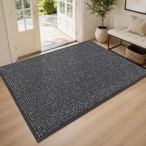 BEQHAUSE Dirt Trapper Door Mat 48"x72", Non-Slip Washable Doormat, Charcoal
Entrance Mat Dirt Resistant and Absorbent Welcome Mat, Low Profile Floor Mats for Front Back Door and Entryway
