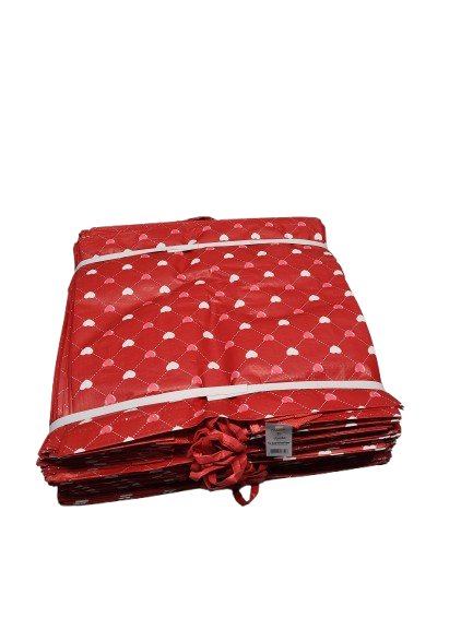 Choice Marts Red  Bags With White Hearts 100 Count