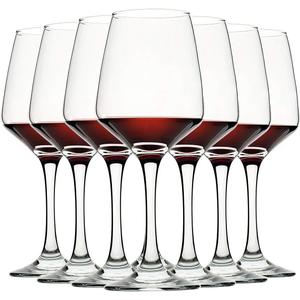 C CREST Wine Glasses Set of 8, 12oz, Lead-free, Clear, Durable Glassware