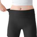 Girls Athletic Shorts High Waisted Tagless Kids Bike Dance Yoga Volleyball Gym Cheer Running Workout Spandex Shorts 9-10Y (Black)
