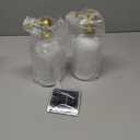 Vine Creations Glass Soap Dispenser, 2 Pack Kitchen Soap Dispenser Set with Stainless Steel Pump, 16 oz Dish Soap and Hand Soap Dispensers for Bathroom with Waterproof Labels (White) (Matte White Bottle / Gold Pump)