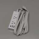 One Beat 10Ft Extension Cord with Multiple Outlets,Flat Plug Power Strip Surge Protector with 10 Ft Long Cord,6 Outlet 4 USB Ports (2USB C),Multi Outlet Wall Plug for Travel,College,Dorm Essentials (White)