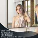 OKPAL 28x36 Framed Bathroom Mirror, Brushed Bronze Metal Bathroom Vanity Mirror, Bronze Rectangle Mirror for Farmhouse, Round Corner, Anti-Rust, Tempered Glass (Horizontal/Vertical)