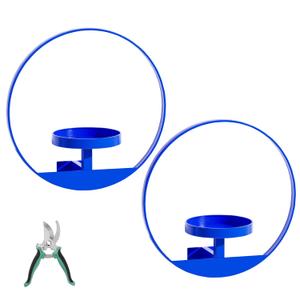 ALACOO Plant Shelf, Hanging Frame Wall Decor Planters for Indoor Plants, Hanging Plant Holder for Living Room/Bathroom/Entryway/Garden, Garden Shears Included (Circle-Blue, 2pcs)