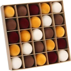 Sea Team 25-Pack Flocked Velvet Christmas Tree Ball Ornaments Set, Decorative Hanging Baubles, Shatterproof Plastic Decorations for Xmas Tree, Wreath, Garland, 60mm/2.36 Inches, Autumn Sunrise