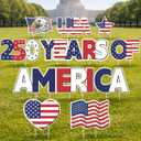RattanView 12 Pcs Large 250th Anniversary Yard Signs Decoration 4th of July 250th Patriotic USA Flag Eagle Lawn Decoration with Stakes for 1776-2026 Commemorative Outdoor Decor