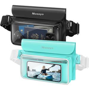 Niveaya IPX8 Waterproof Fanny Pack for Men Women, Large Capacity Touch Screen Dry Bag for Kayaking, Paddle Boarding, Waterpark & Swimming Essentials, Adjustable Waist Strap Pouch for Cell Phone