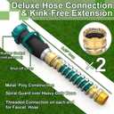 Chunful 2 Pcs 1 Way Hose Connection with 2 Pcs 5.7" Outdoor Faucet Extender Fits Standard Garden Hoses Spring Hose Extension Shut off Valve No Leak Water Control, 3/4 Inch Connector