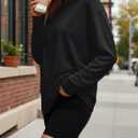 Trendy Queen Womens Spring Tops Oversized Long Sleeve T Shirts 2026 Basic Tee Fall Casual Workout Y2K Clothes (Black, L)