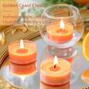 DEVI Golden Coast Citrus Highly Scented Tea Lights Candles 96 Pack, 3.5-4 Hours Natural Palm Tea Candles for Home Scented, Scented Small Votives with Essential Oils for Baby Shower, Relaxing