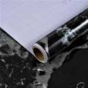 Black Marble Contact Paper 31x157 inch Marble Peel and Stick Wallpaper Kitchen Countertop Waterproof Vinyl Wrap Self Adhesive Removable Granite Wallpaper for Furniture Desk Table Cabinet Cover